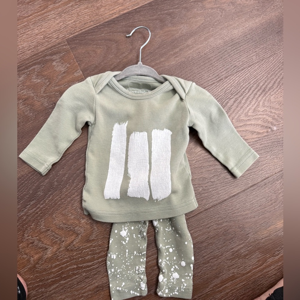 Lovedbaby Organic Cotton Outfit – Sage Green – 2pc Set
